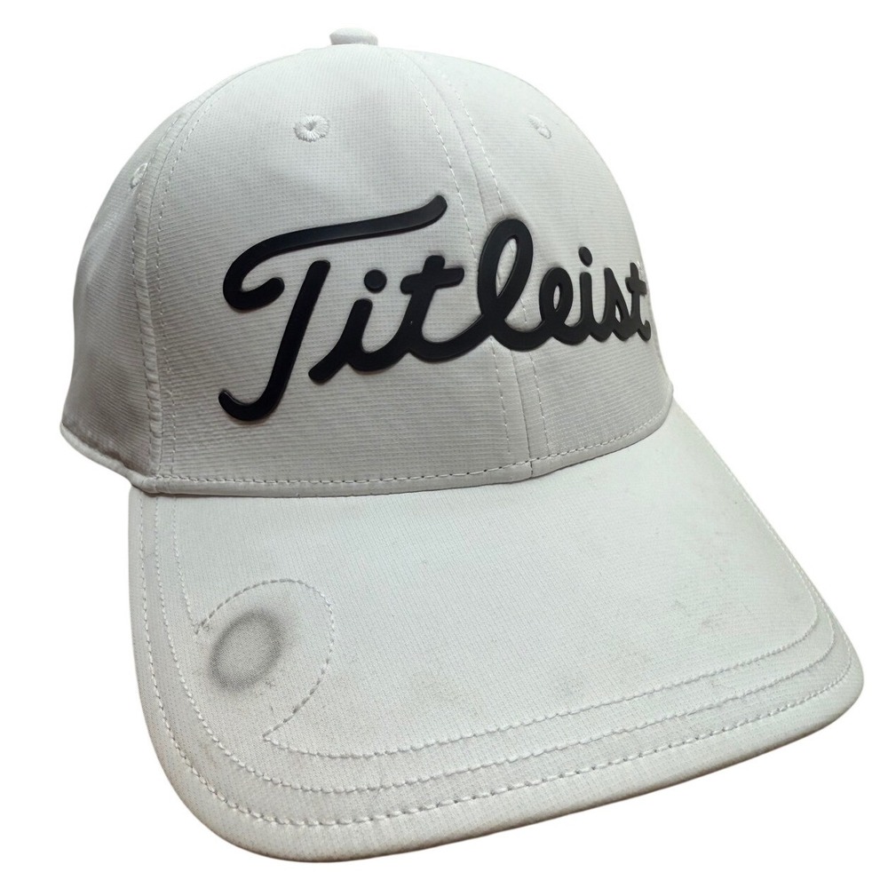 Titleist Golf Hat White Adjustable Preowned Sport Cap Sun Protection See Pics